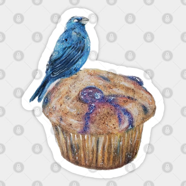 Indigo Blueberry Muffin Sticker by Animal Surrealism